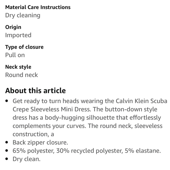 NWOT Calvin Klein Scuba Dress size 12 - Picture 9 of 11